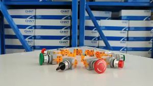 CHNT waterproof button switch with light NP4-11DN start-stop switch 22mm spring return