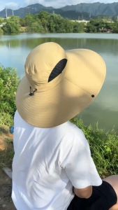 หมวกเดินป่ากันแดด หมวกตกปลา UV 360° หมวกปีนเขาสไตล์สปอร์ต กันฝุ่น กันร้อน 360° กันฝุ่น