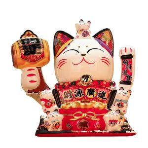 📣10 inch【Premium Grade】Lucky cat Advanced Hand Waving Fortune Decoration Home Shop Feng Shui /10寸精美【精致板】【高端品质】摇手款招财猫风水摆设