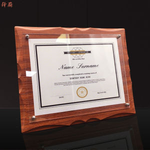 Wooden Certificate Frame Display Stand Wall Hanging A4 A3 Honor Patent License Plaque Frame Modern Simple Style Home Decor