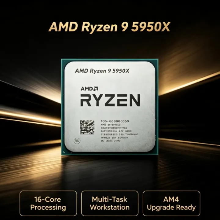 AMD | Ryzen 9 5950X Desktop CPU 16‑Core 3.4GHz 105W Socket AM4 Processor Without Cooler For PC Building