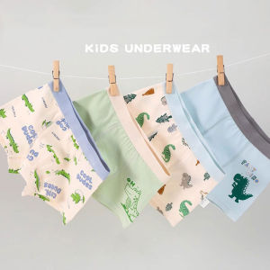 4Pack Boys Boxer Briefs Kids Cotton Underwear Baby Boy Underpants Teenager Cartoon Print Soft Children Panties 2-12 Years