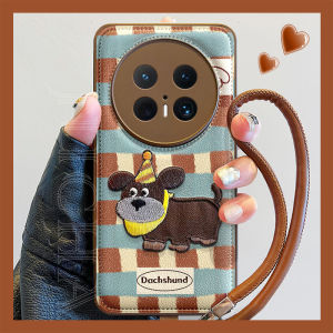 Huawei Mate70 pro Silicone Phone Case Female Version Full Cover 3D Embroidery Dog Cartoon Style Protective Shell Anti-Fall