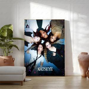Bandai | K-Katseye Ban Nhạc Kpop Poster HD Nghệ Thuật Decal Dán Tường Chống Thấm Nước Phong Cách Hiện Đại Thẩm Mỹ Trang Trí Cho Gia Đình Phòng Khách Phòng Ngủ Thanh
