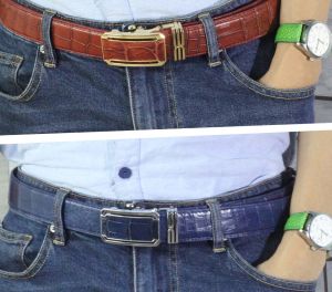 Dây Thắt Lưng Da Cá Sấu Khóa Tì Bản Liền Không Nối Bản 3.5 cm Songhan Leather. Dây Nịt Da Cá Thật Bảo Hành 12 Tháng Songhan Leather