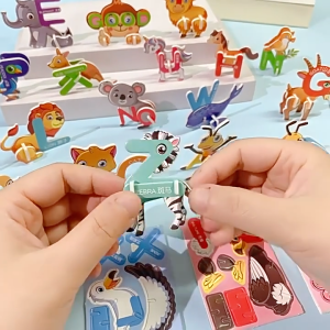 Puzzle Kertas Animal Letter 3D Paper Puzzle Kids DIY Art Craft Educational Toy Handmade Model Gift