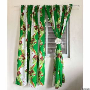 Christmas Design Ribbon Greenwhite Curtain matchy matchy 7ft6ftlababo