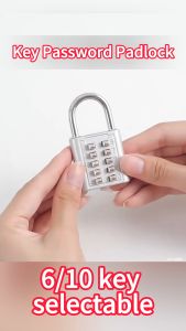 Waterproof Zinc Alloy Button Password Padlock Luggage Travel Backpack Locker Home Anti-Theft Digital