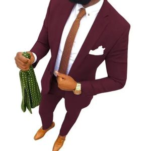 2 Pieces Set Men Business Suits Groom Groomsman Wedding Party Formal Occasions Tuxedo Jacket Pants