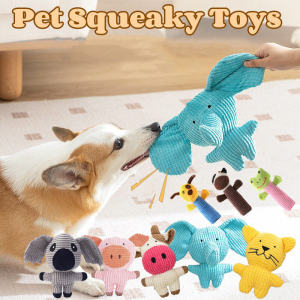 Pet Dog Toys Dog Squeaky Plush Sound Chew Toy Interactive Training Bite-resistant Plush Squeaky Toys