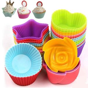 🔥Cozyrooms👍Baking Cup Liner Baking Molds Round Shape Silicone Cupcake Mould Maker Mold Tray Diy Cake Tools
