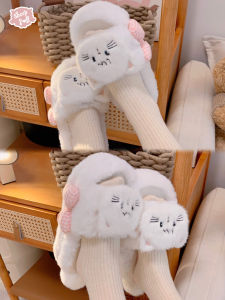 Mikko Thick Heel Slippers Original Sheep Cream Fluffy Outdoor Shoes Adorable Everyday Match All Synthetic Fur Flat Heel Slippers