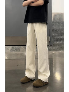 Quick Dry Ice Silk Mens Summer Casual Pants Straight Leg Nylon Trousers Waterproof American Style Slant Cut Leisure Trousers