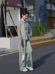 MANWUJINGLING | New Chinese Style Sun Protection Jacket Thin Floral Weave