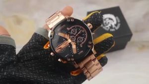 Promo Jam Tangan Pria Mewah fashion Jam Tangan Cowok Terbaru Rantai Stainless Steel Free Box+baterai