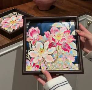 Khay Trang Trí Hoa Peony Cổ Điển Cao Cấp