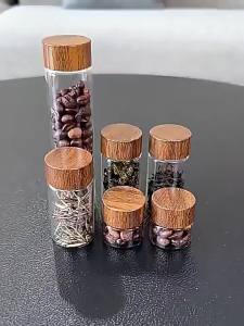 Bộ 3 Lọ Thủy Tinh Nhỏ Có Nắp Đậy Dùng Để Đựng Gia Vị Hạt Cà Phê Gia Vị Hộp Đựng Kín Khí Lọ Thủy Tinh Có Nắp Gỗ