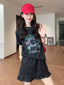 Váy Ngắn Chữ a Cạp Cao Màu Đen Cho Nữ Mùa Hè Cỡ Lớn Váy Ngắn Che Mông Thon Gọn Váy Ngắn Chữ a Váy Ngắn Chữ a