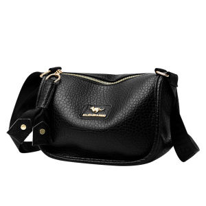 Fashionable Leather Crossbody Bag Womens Shoulder Bag New 2025 Mom Style Small Size Cowhide Versatile Dumpling Shape Bag