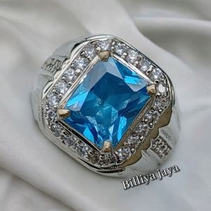 CINCIN BATU BLUE TOPAS KOTAK CUTTING MINIMALIS