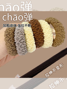 ยางรัดผมหนาสำหรับผู้หญิง ยางยืดทนทาน ยางรัดผมหางม้าสูง วัสดุอื่นๆ สไตล์เกาหลี ใหม่ล่าสุด ไม่ติดเพชร