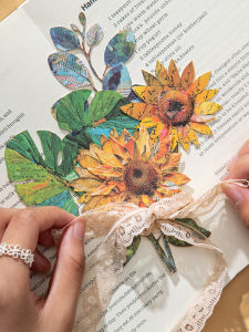 Retro Hard Card Stickers 3D Simulation Plant Flower Butterfly Decorative Materials for Scrapbooking Paper Flower House