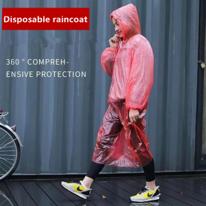 1 Pcs Disposable Adult Emergency Waterproof Rain Coat (Random Color)