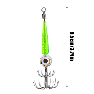 1pc Fishing Lures Squid Hook with LED Light Squid Jig Lure Luminous Webfoot Octopus Artificial Bait Cuttlefish Sea Tackle