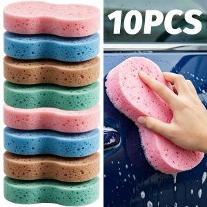 10 miếng bọt biển vệ sinh xe ô tô hình số 8 khối bọt rửa xe nén tay cầm ergonomics nhanh khô miếng chà chống vi khuẩn cho xe và nhà cửa