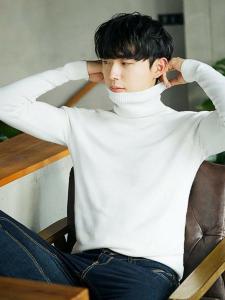 JIFANPAUL | Quần Áo Dệt Kim Giữ Nhiệt Cổ Trụ Dài Slim-fit Phong Cách Hàn Quốc