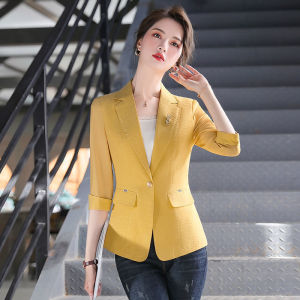 Slim Fit Short Sleeve Womens Blazer Summer Korean Style Mesh Light Weight Sun Protection Shirt One Button Splice Design
