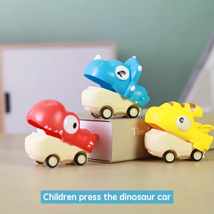 Childrens educational and fun toy car hand-pushed inertia pull-back dinosaur car cartoon sliding dinosaur car