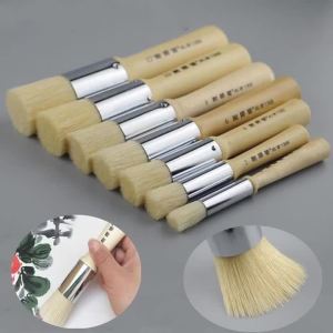 Hard Hair Oil Painting Brush Short Handle Round Tip Primer Paint Brushes Artist Wall Painting Graffiti Acrylic Pen Art Tools 性能稳定耐用 品质保证 高品质热销款 优质精选