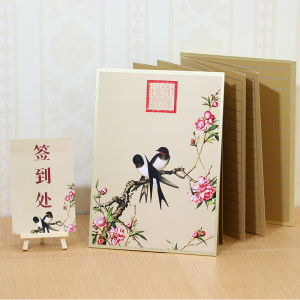 Business Annual Meeting Event Opening Ceremony Guest Signature Book Chinese Style Painting Design Register Notebook