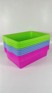 ตะกร้าเอกสาร ตะกร้าA4 ตะกร้าพลาสติก ตะกร้าสี่เหลี่ยมผืนผ้า ขนาด ก27 ย38 ส8 cm. คละสี