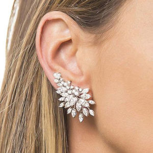 Huitan Gorgeous Womens Stud Earrings Full with Dazzling CZ Stone Sparkling Ear Piercing Earrings Party Jewelry Drop Shipping