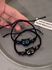 【Bestella✨COD】Hadiah Desain Ceruk Gelang Pasangan Lucu Tali Anyaman Kucing Gaya Tiongkok Baru COD