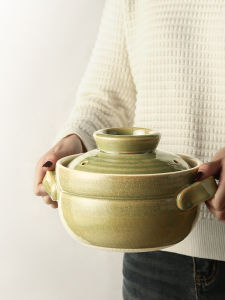 JOTO | Vintage Home Cooking Small Clay Stew Pot for Soup and Rice