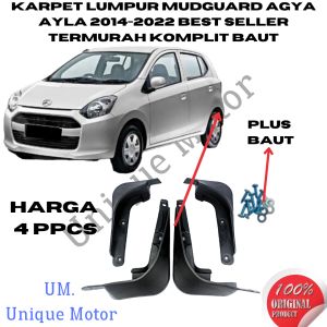 KARET LUMPUR MUDGUARD AGYA AYLA 2014-2022 BEST SELLER TERMURAH KOMPLIT BAUT