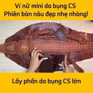 Ví nữ mini Da bụng cá sấu màu nâu cafe đẹp nhẹ nhàng!