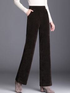 QIAOXIZI | Wide-Leg Flared Pants Woolen Fabric Thickened High-Waist Slimming Large Size Straight Leg Pants