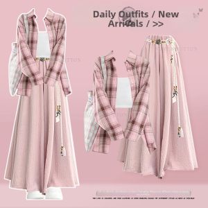 NUMEN BUTTON | Spring Summer College Style Three Piece Set