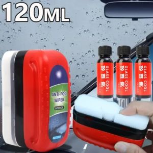 น้ำยาล้างฟิล์มน้ำมันกระจกรถยนต์ใช้งานหลากหลาย120มล. 3ชิ้นอุปกรณ์การทำความสะอาดถูน้ำสำหรับกระจกรถยนต์กันน้ำกันหมอก