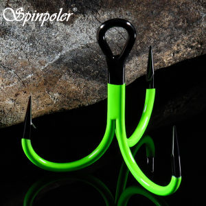 Spinpoler #1/0 #2/0 #3/0 Ultra Violet Treble Hook Super Strong For Soft Swimbait Freshwater Saltwater Bass Pike Trout 6pcs/Pack