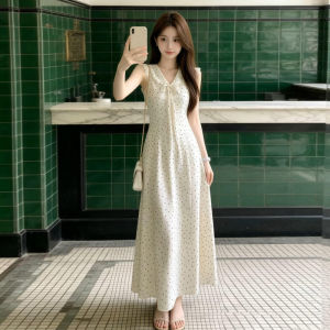 NIUVIES | Đầm Dập Ly Không Tay Phong Cách Pháp Giúp Gọn Gàng