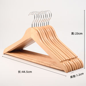 Clothing Store Solid Wood Hanger Wholesale Womens Clothing Special Anti-Slip Traceless Wooden Clothes Support Kids Clothes Hanger Custom Logo