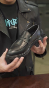 Giày Lười Da Nam Penny Loafer Fttleather Dáng Trơn Đế Cao Su Đúc Nguyên Khối Độn Đế Tăng Chiều Cao Ẩn