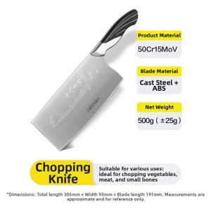 SHI BA ZI ZUO | Stainless Steel Sharp Molybdenum Steel Kitchen Knife
