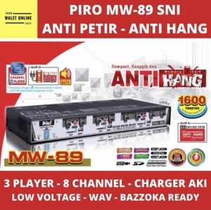 Ampli Walet PIRO MW 89 3 Player 8 Channel Charger Otomatis Anti Hang SNI Bergaransi