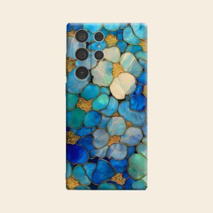 BILIBILI | blue gold stained glass Luxury Fashion Full Lens Protective Case for Samsung Galaxy S26 S25 S24 A56 A36 Plus Ultra